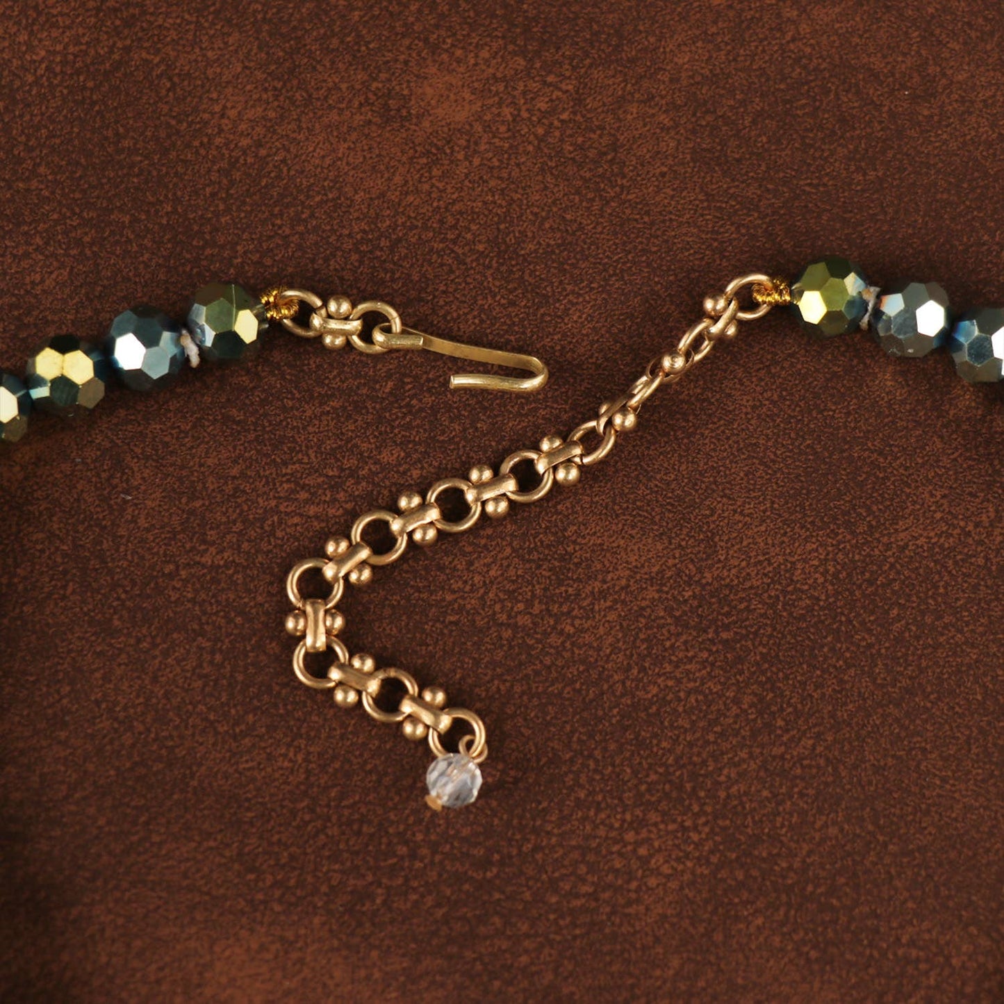 Vintage Frog Gold plated Necklace with Tassel and Crystal