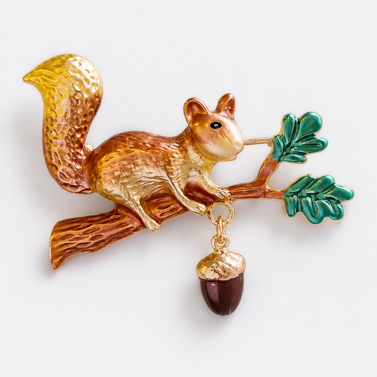 Whimsical Woodland Squirrel Brooch Pin: A1
