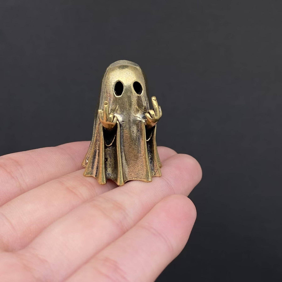 Middle Finger Ghost Brass Crafts Desktop Ornaments
