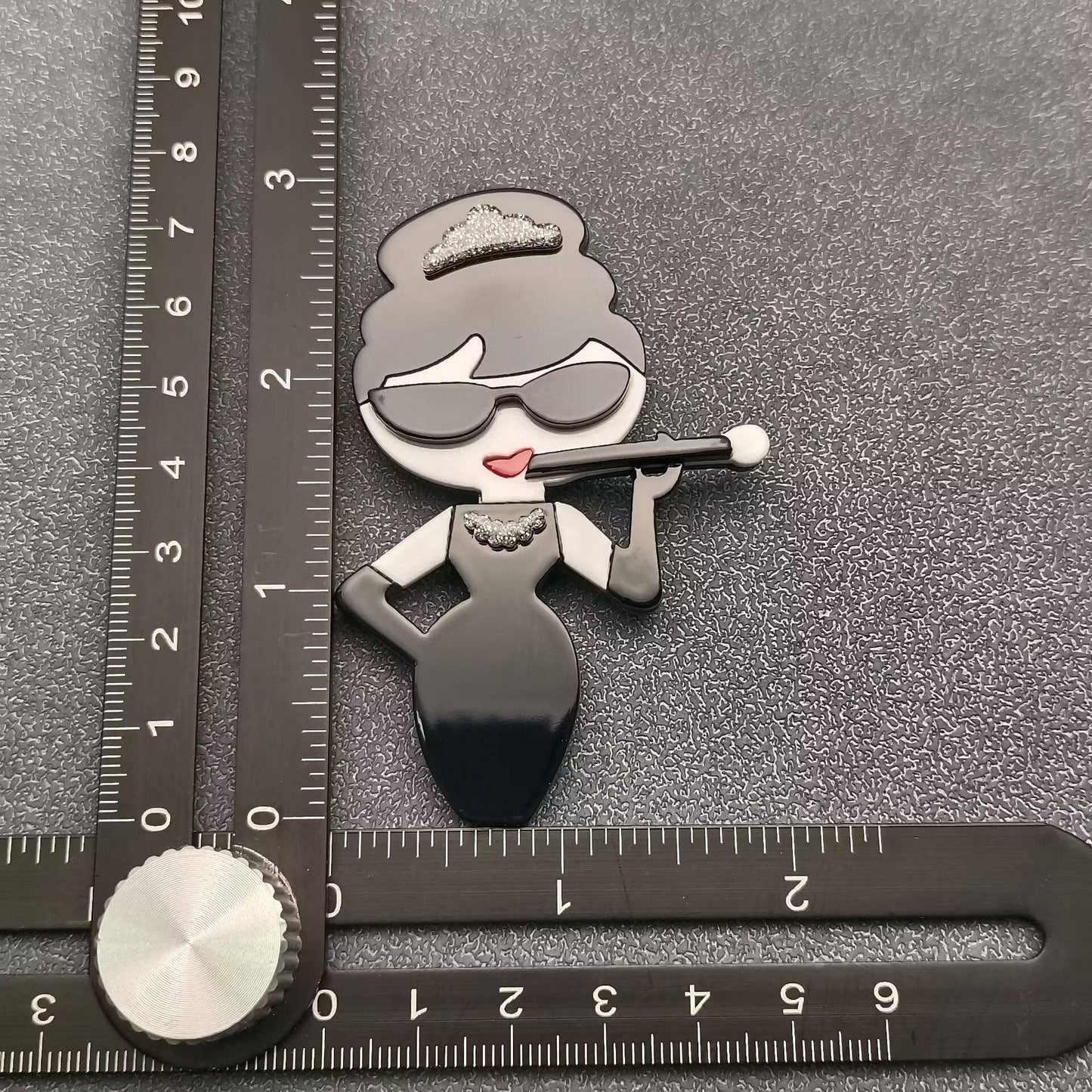 Modern Woman Smoking Acrylic Brooch