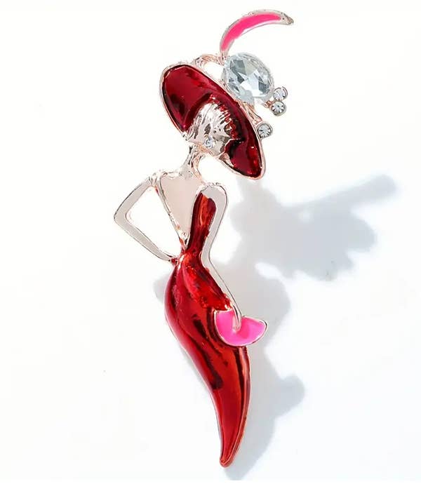 ( V232 ) LADY BROOCH