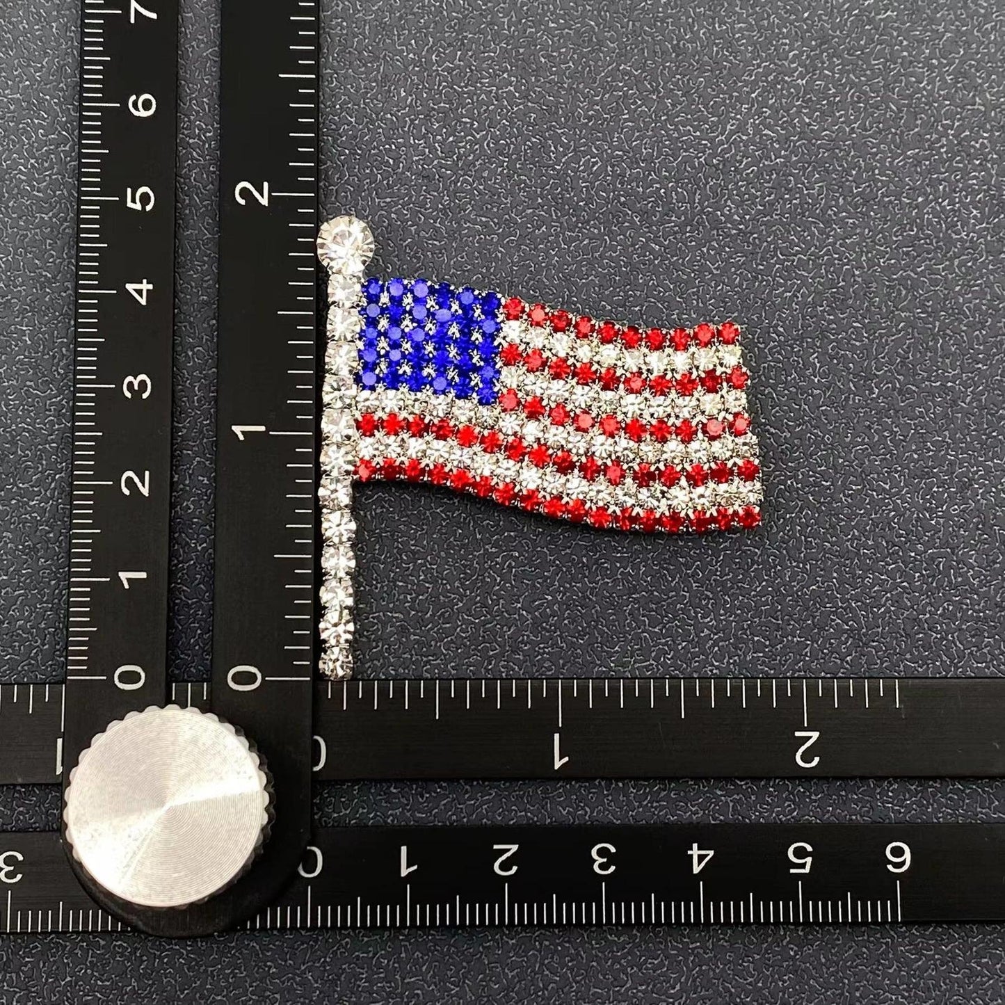 American Flag Rhinestone Brooch Pin