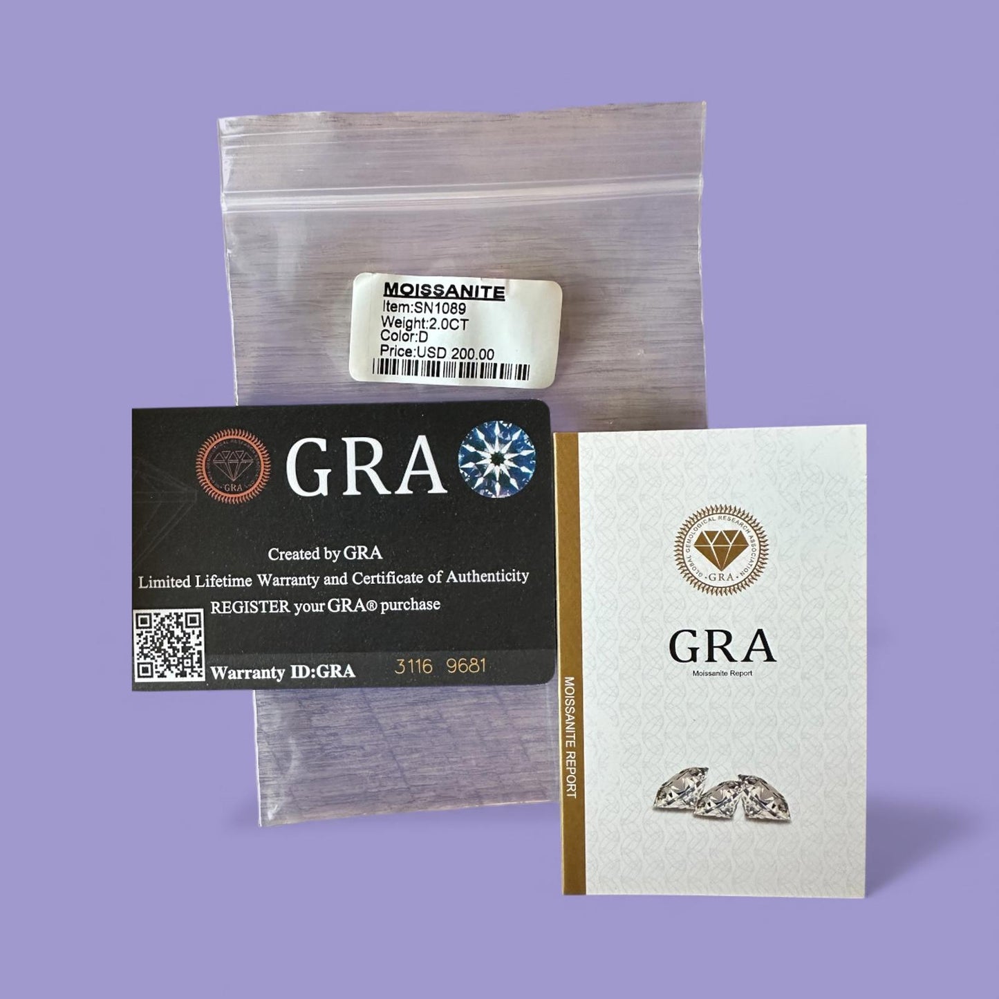 Moissanite Pendant Necklace with Certificate of Authenticity