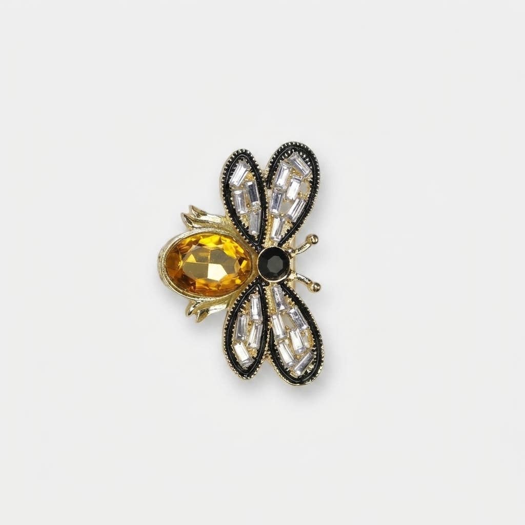 Sparkling Crystal Bee Motif Brooch Pin: A1 / 3.9*2.5CM