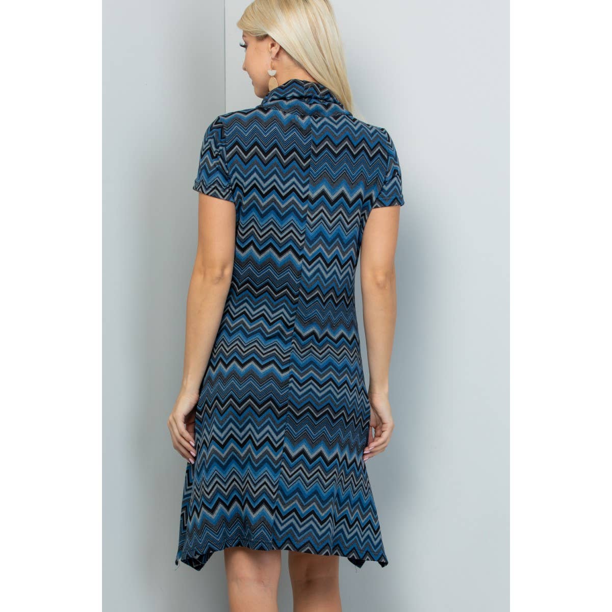 Stripe Print Winter Tunic Dress: M