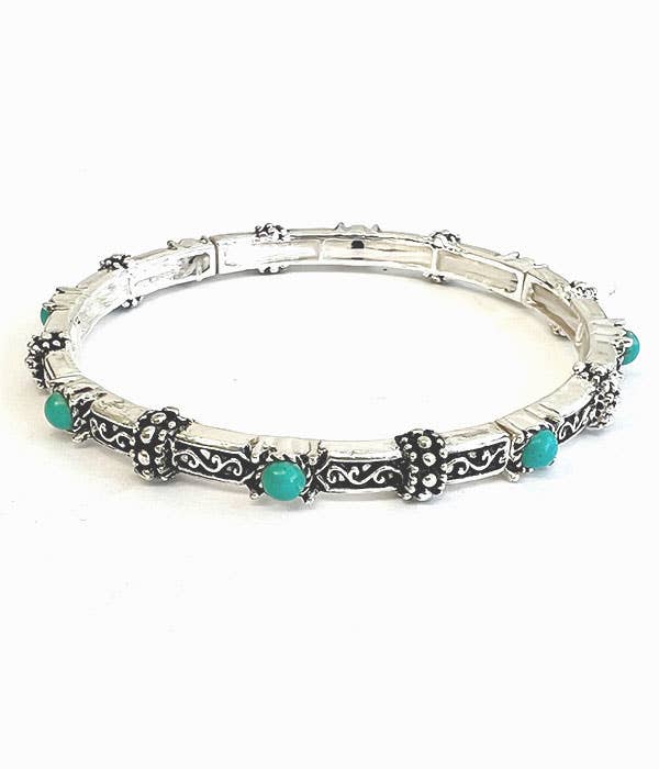 ( T628 ) TURQUOISE STACKABLE BRACELET