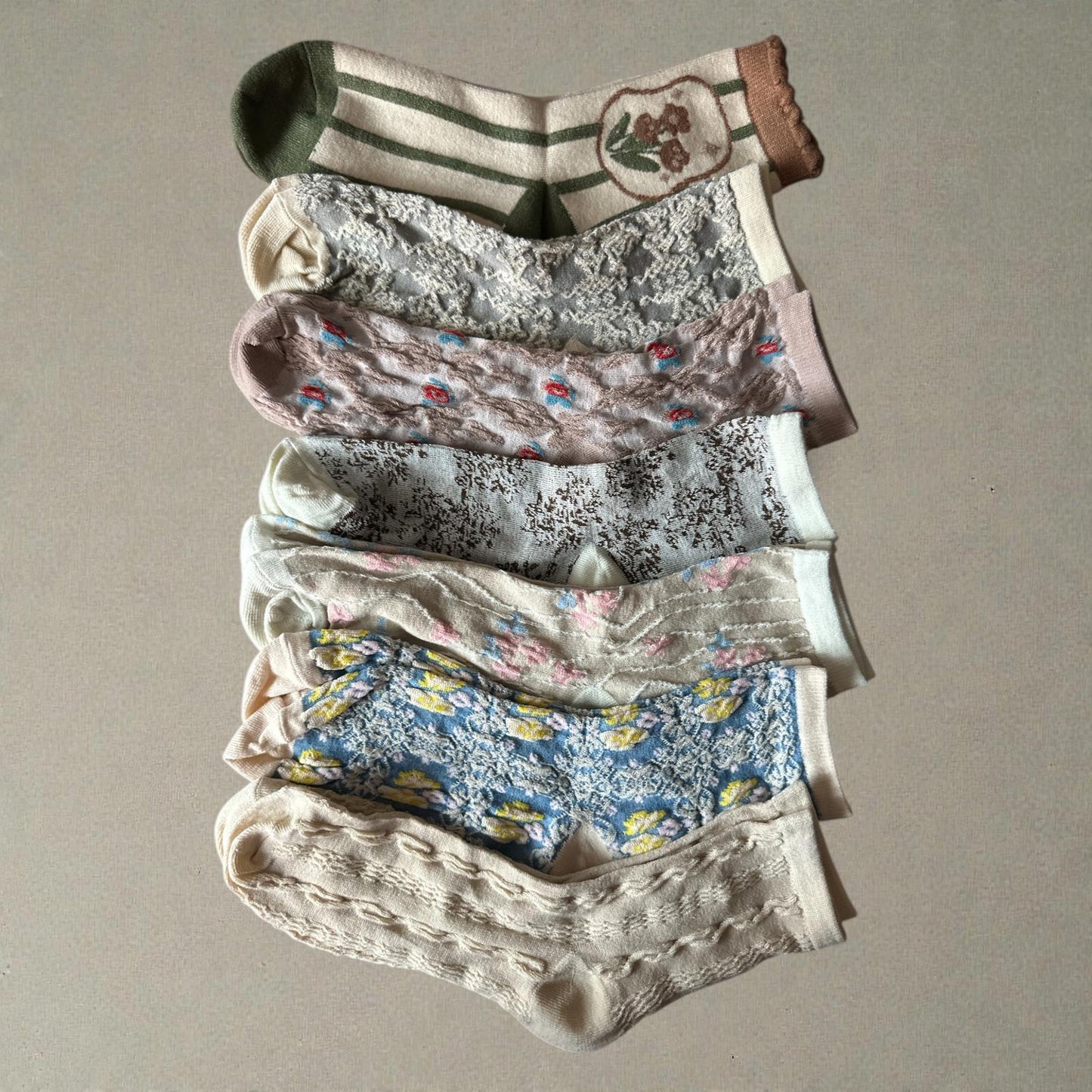 Set of 7 Handcrafted Decorative Socks - Lot 9
