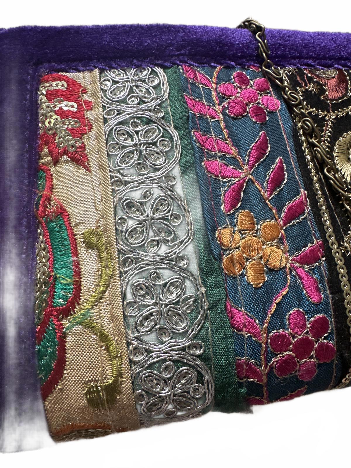 Handmade Indian Embroidered Boho Clutch Purse