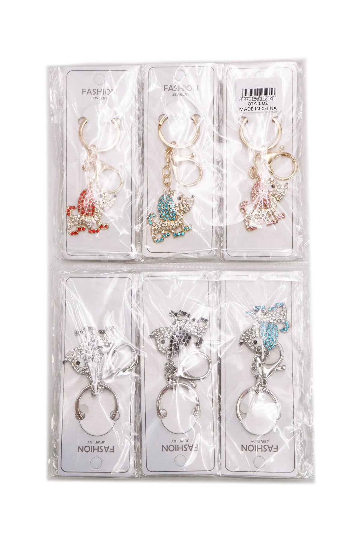 Puppy Dog Bling Rhinestone Key Chain: ASSORTED / ONE SIZE