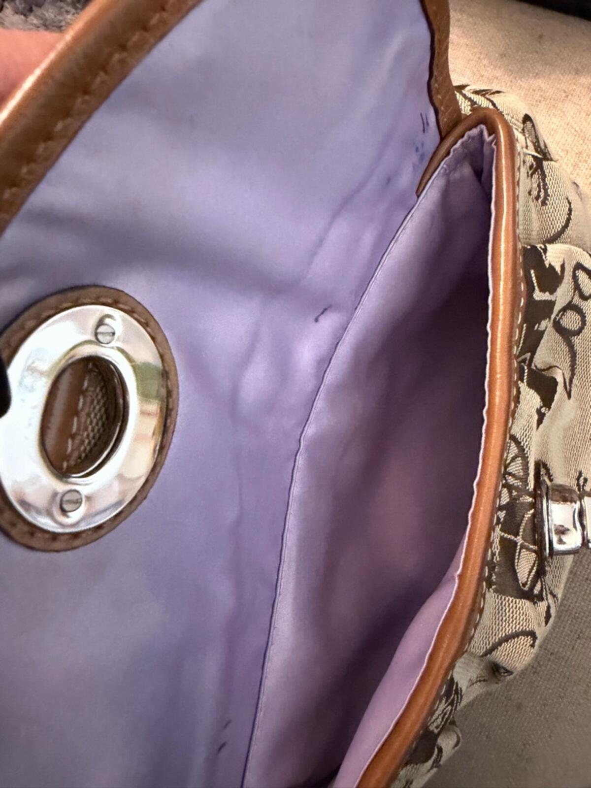 Coach Y2K 2009 Tan Signature Canvas Tote with Carriage Print