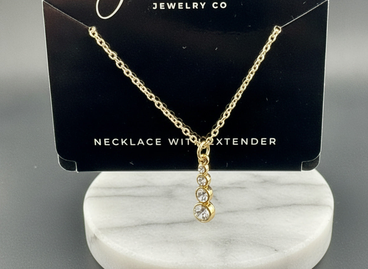 Jasmine Lane Gold Tone Necklace with Extender 16 inches