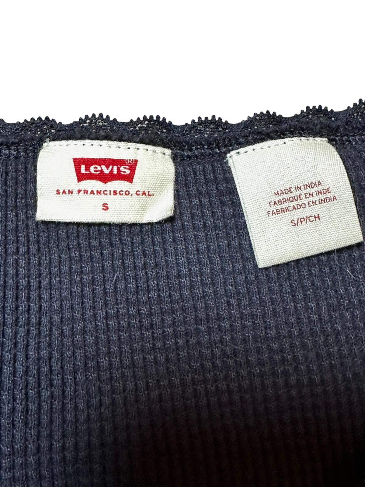 Levi's Women's Navy Blue Long Sleeve Thermal Top Size Small