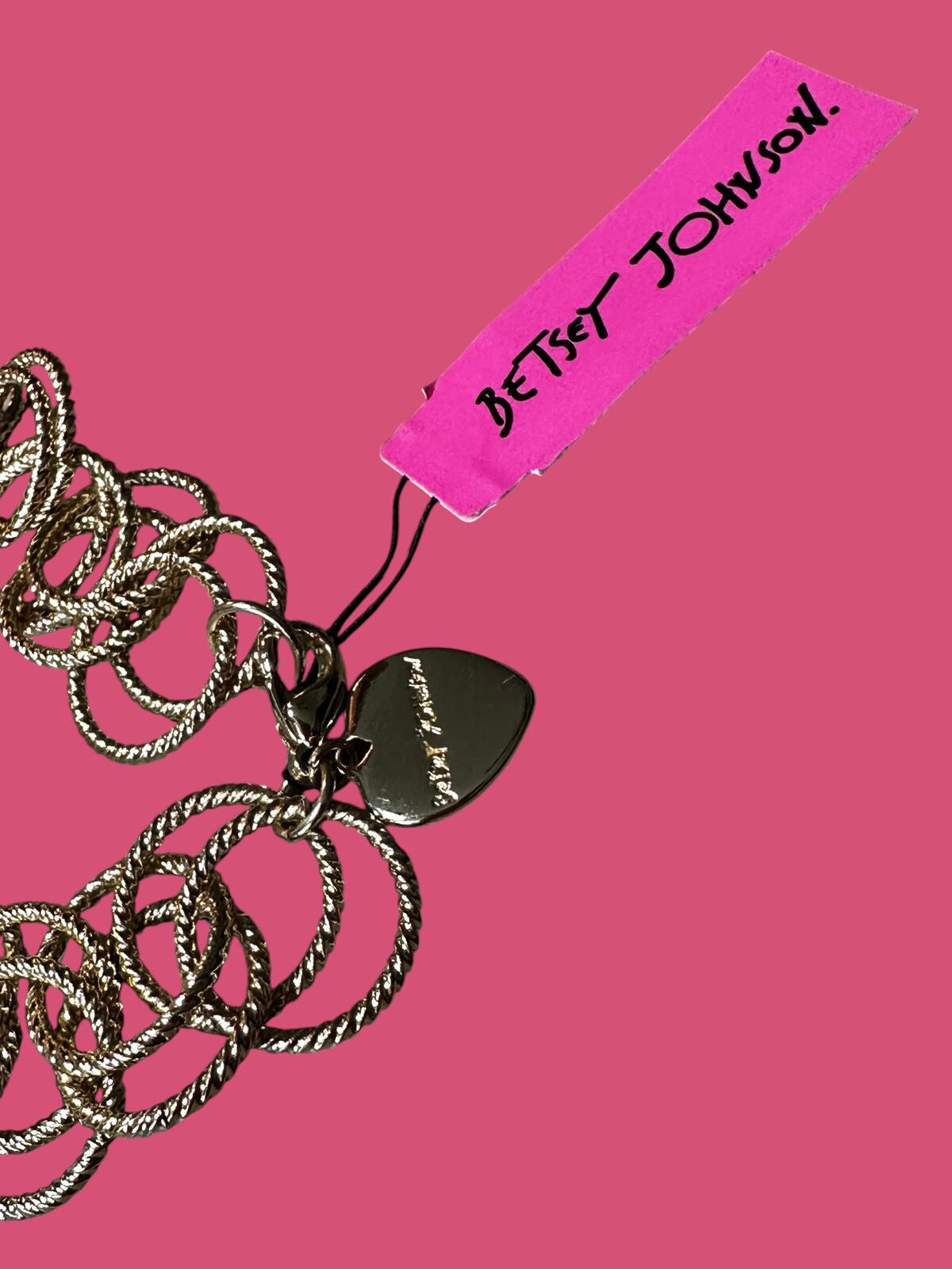 Betsey Johnson Gold-Tone Interlocking Link Statement Neckace
