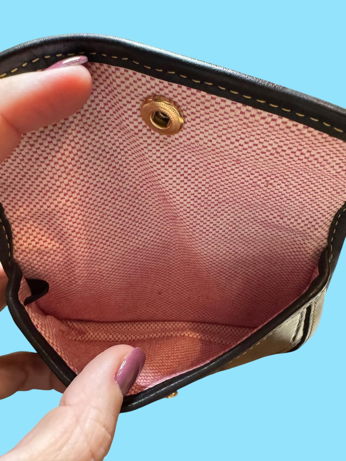Dooney and Bourke Black Crocodile-Patterned Leather Wristlet
