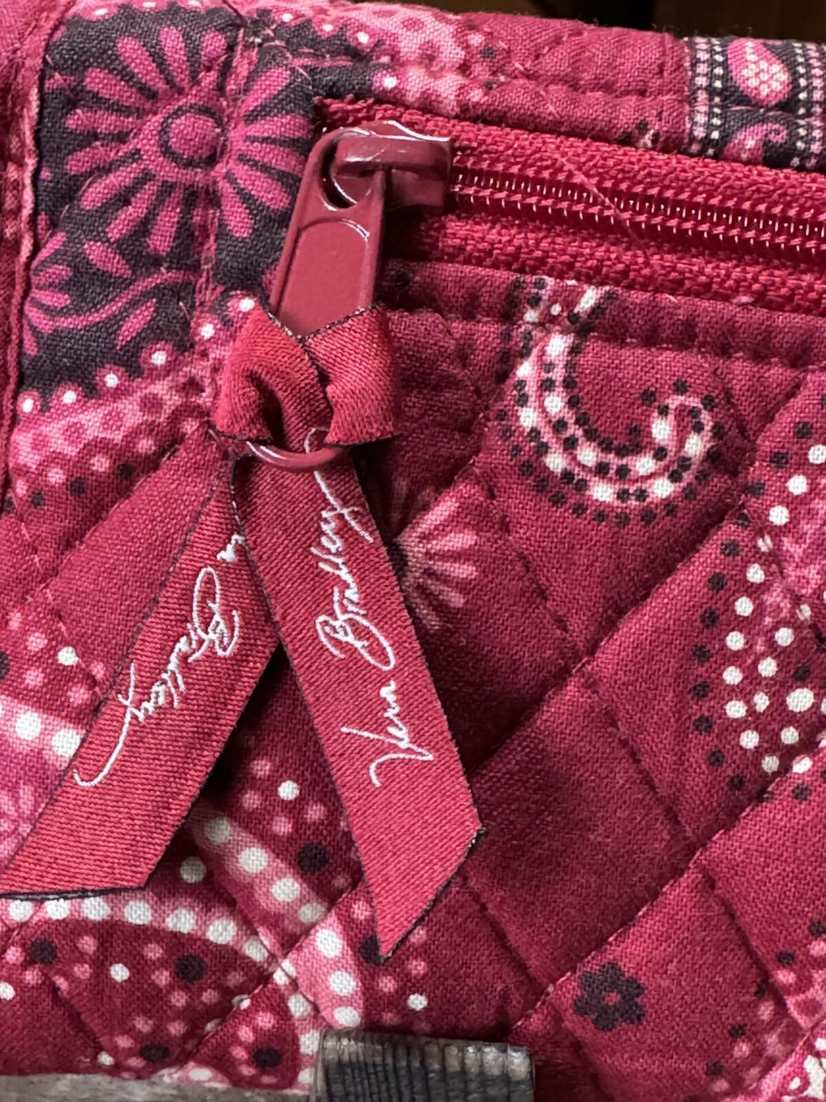 Vera Bradley Quilted Crossbody Wallet in Pink Paisley Print