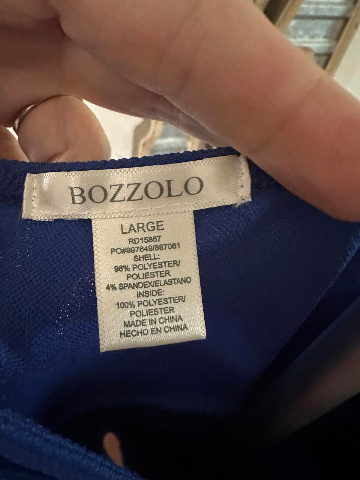 Bozzolo Royal Blue Sleeveless Midi Dress Front Zipper Size L