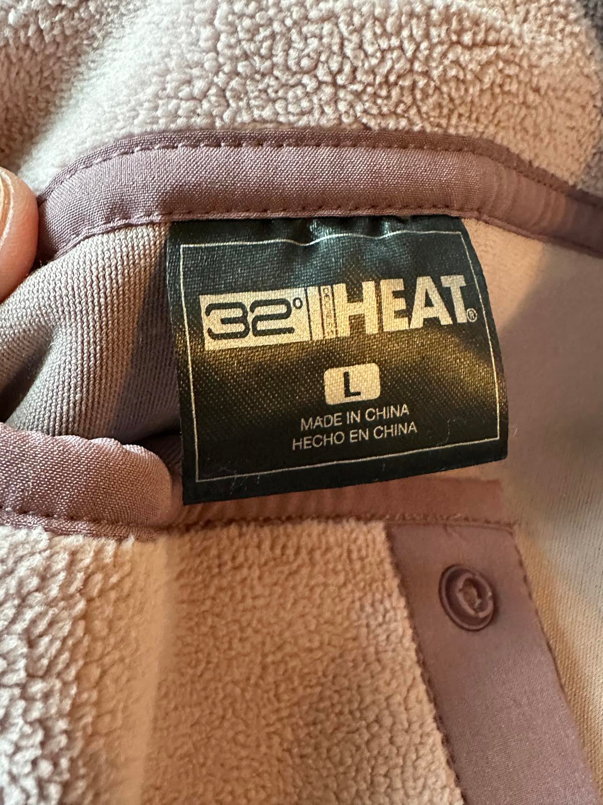32 Degrees Heat Lavender Fleece Pullover Jacket NWT L