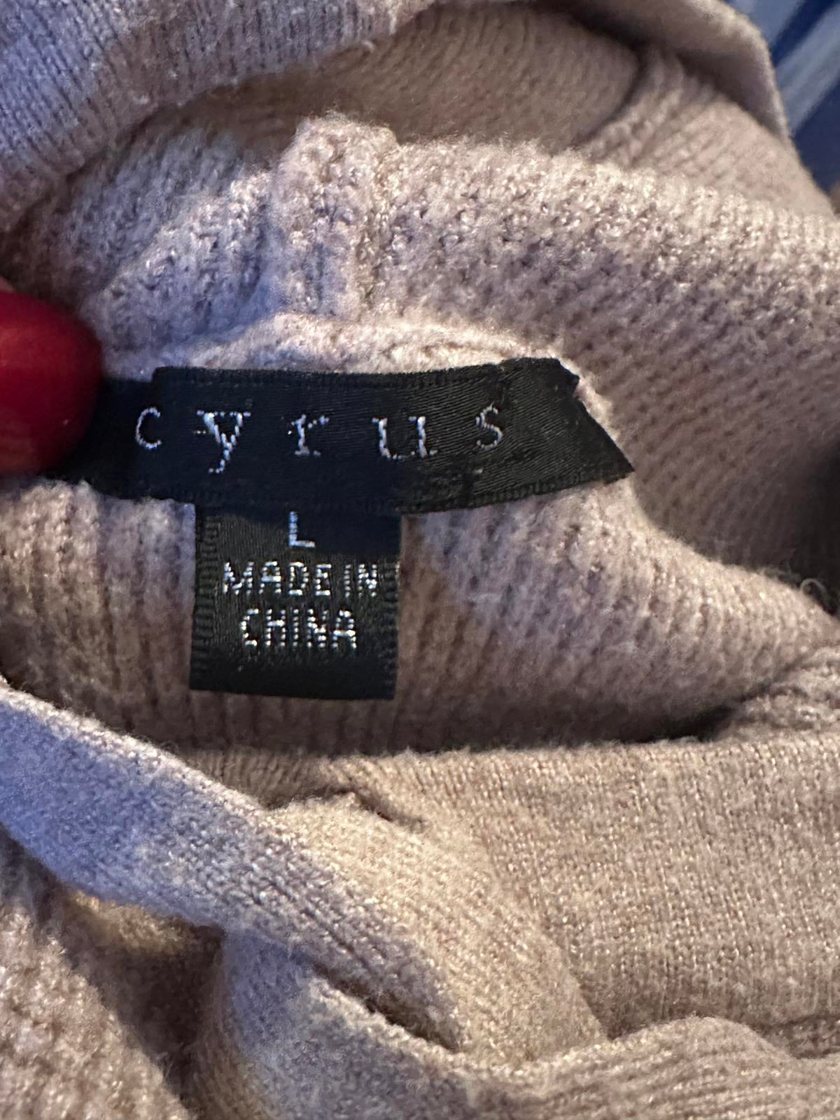 Cyrus Women's Light Grey Knit Hoodie Sweater Size L