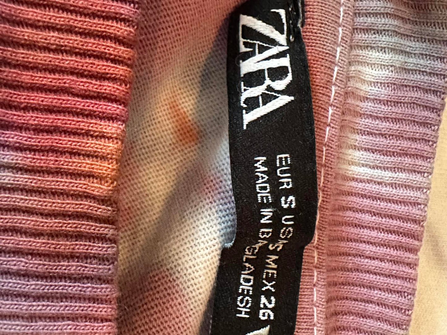 Zara Women's Tie-Dye Short Sleeve T-Shirt, Size S