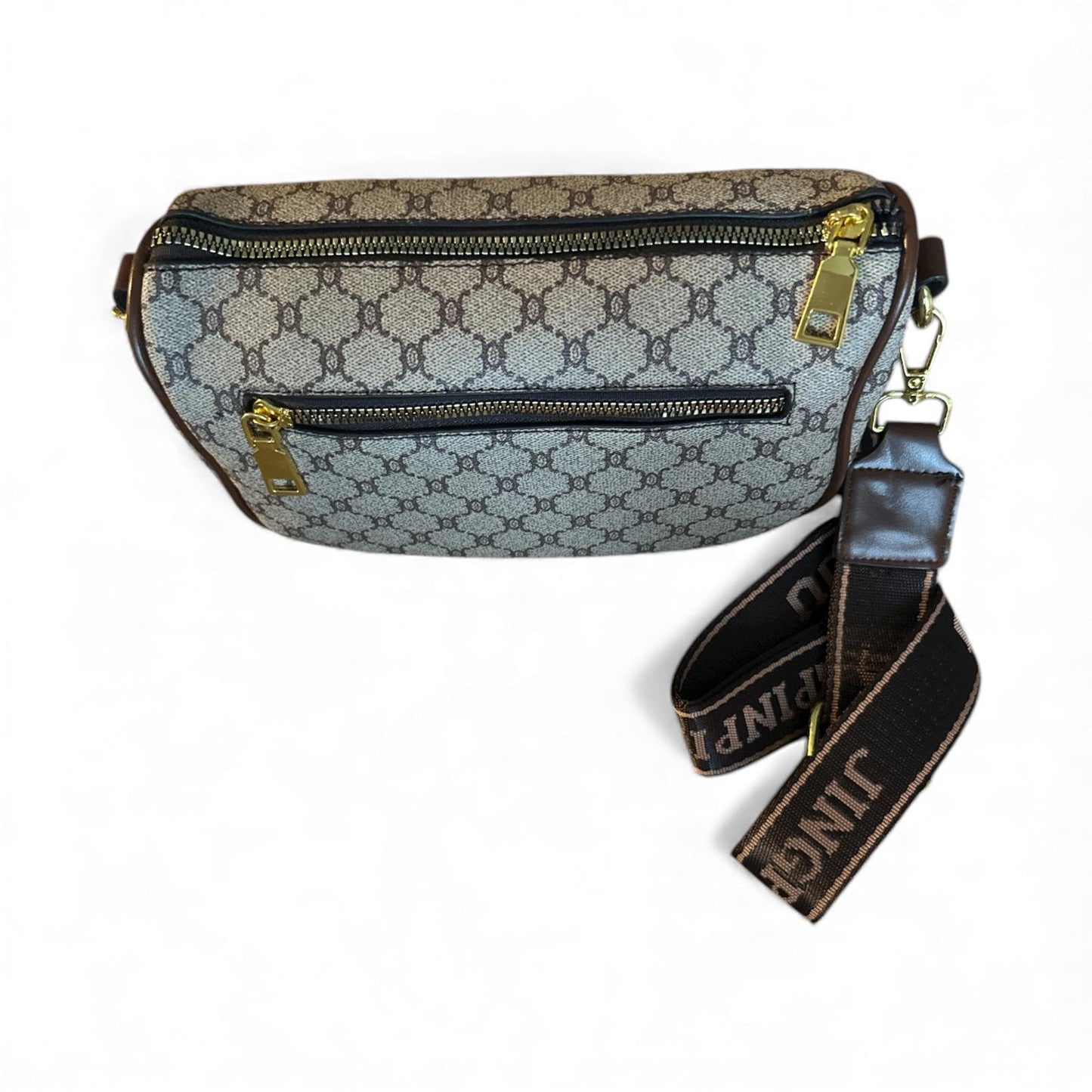 NWT Jingpinpiju Monogram Vegan Leather Shoulder Bag