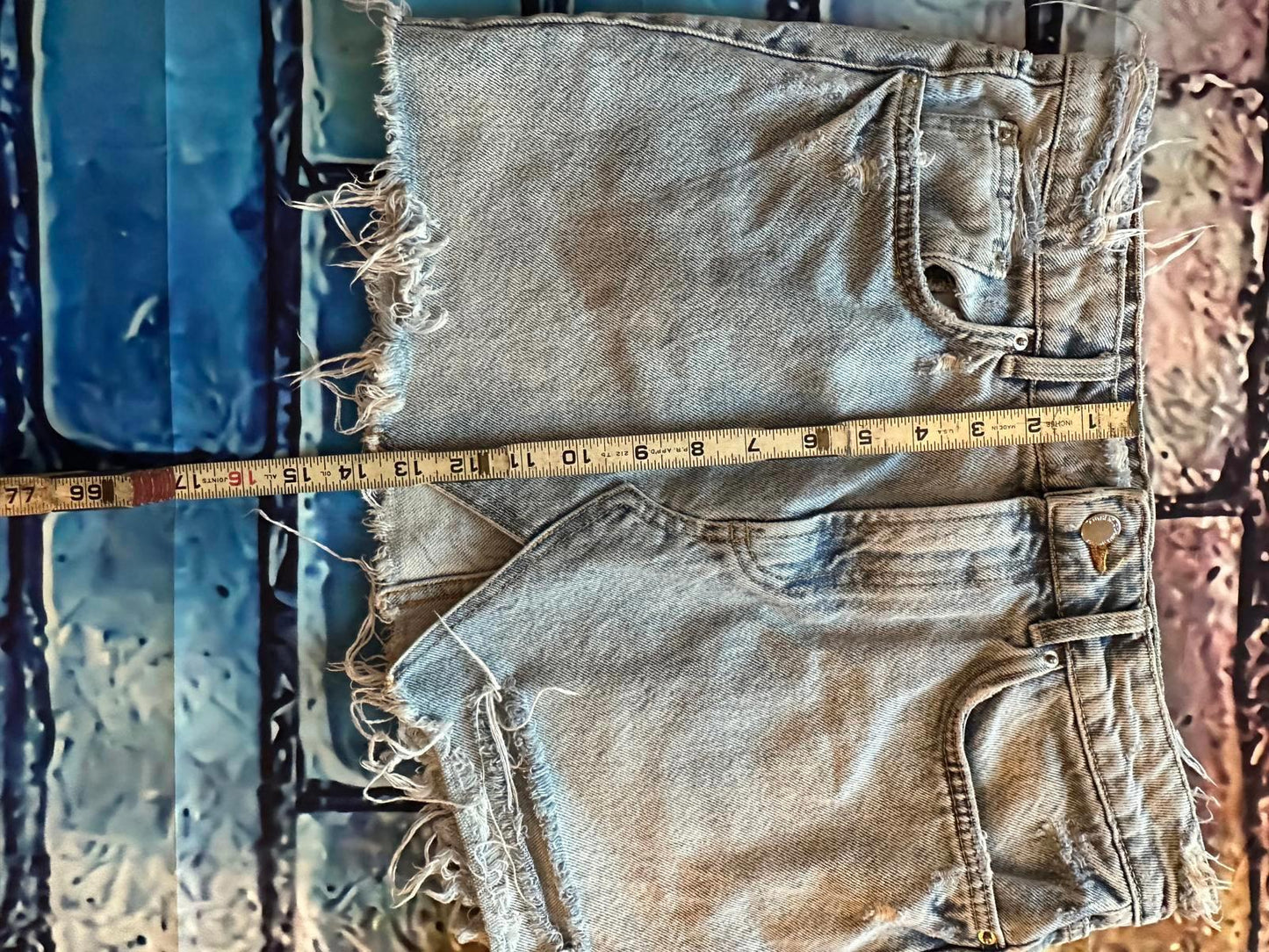 Trafaluc by Zara Women's Distressed Light Wash Denim Skirt