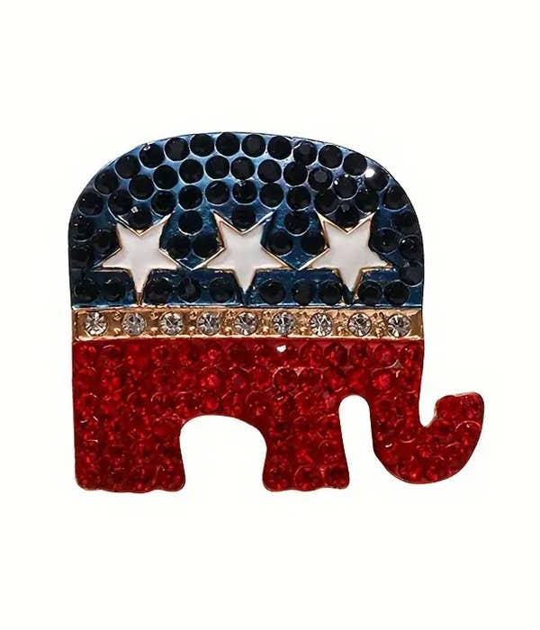 ( T315 ) REPUBLICAN PARTY THEME ELEPHANT BROOCH