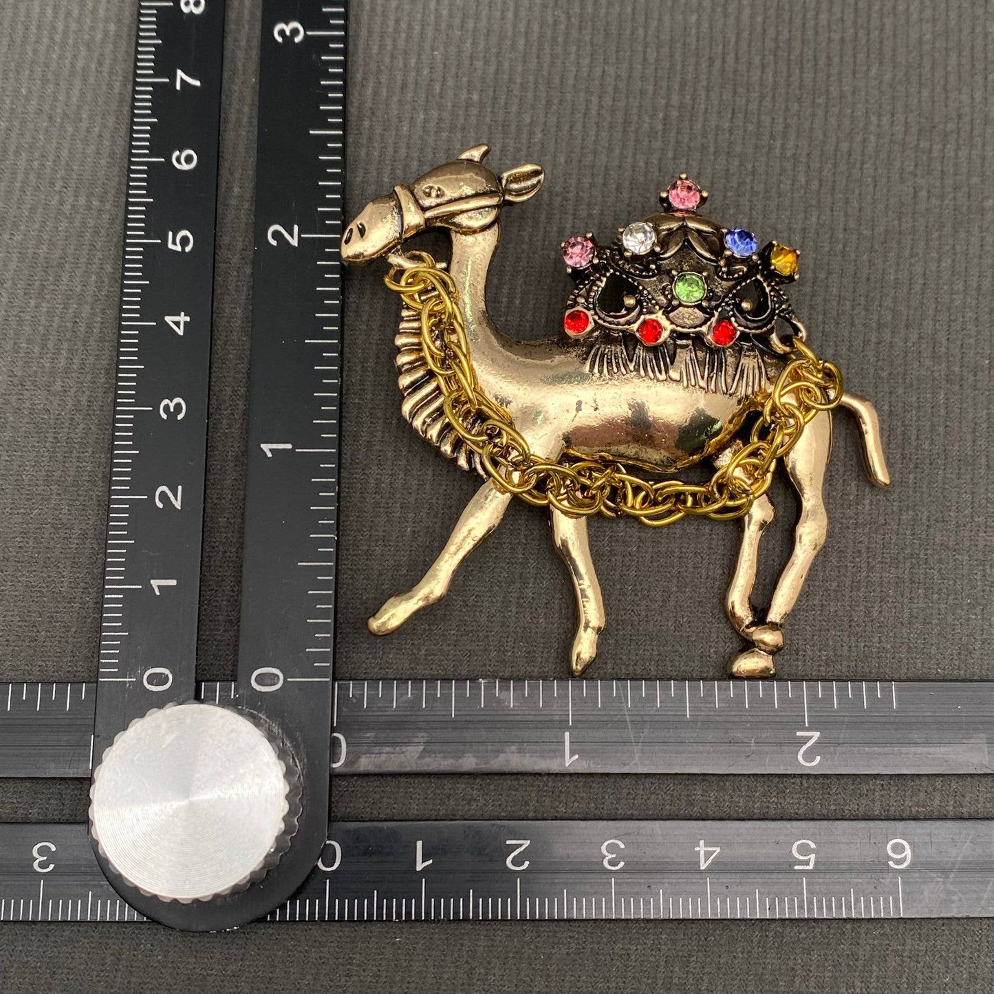 Rhinestone Inlaid Camel Brooch