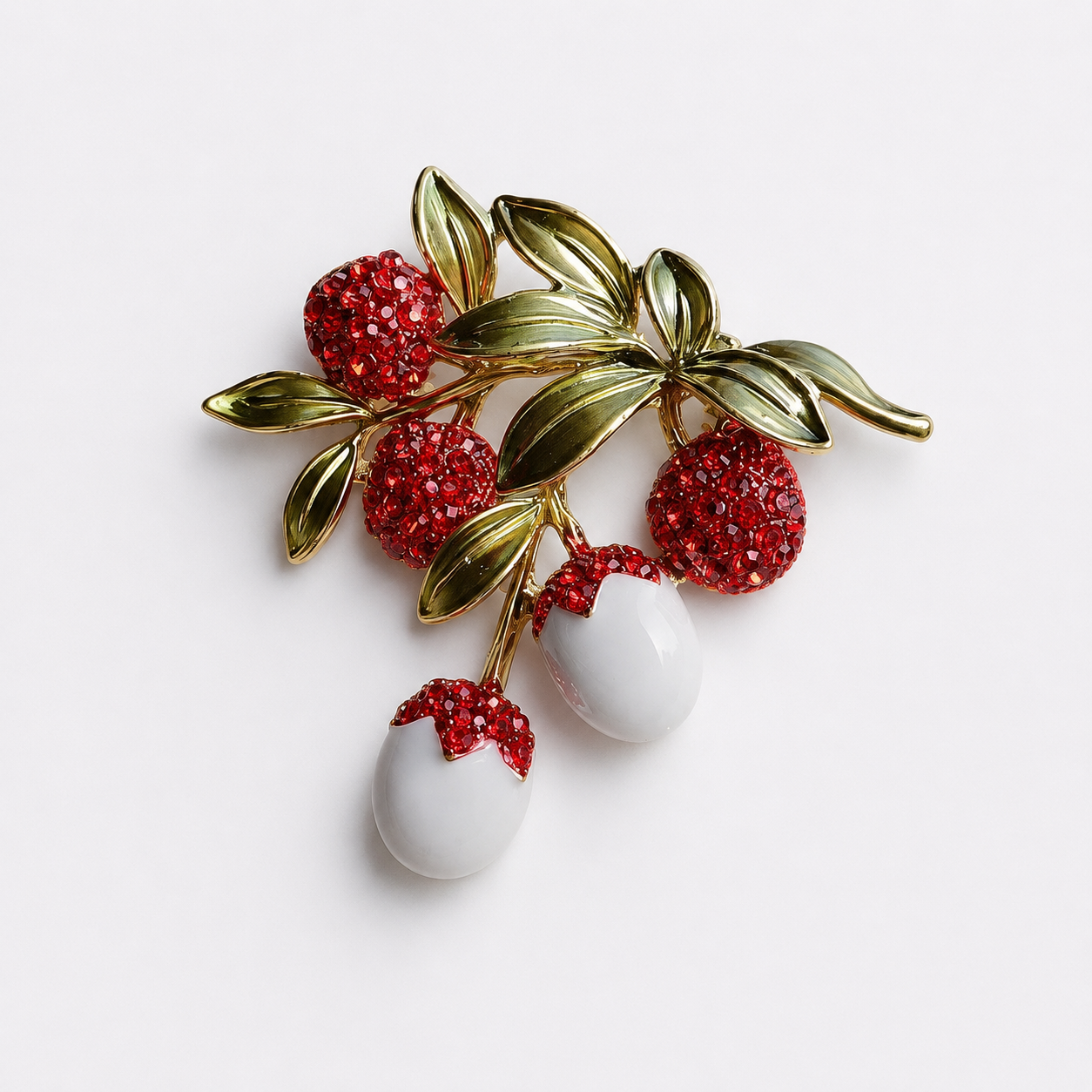 Whimsical Lychee Fruit Brooch Pin: A1