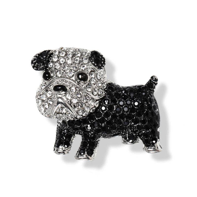Cute Cartoon Dog Brooch for Women - Stylish Animal Pin with Rhinestones: French Bulldog Brooch