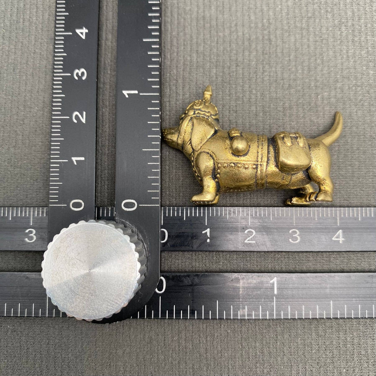 Dog Wearing Armor Brass Crafts Decoration Desktop Ornaments