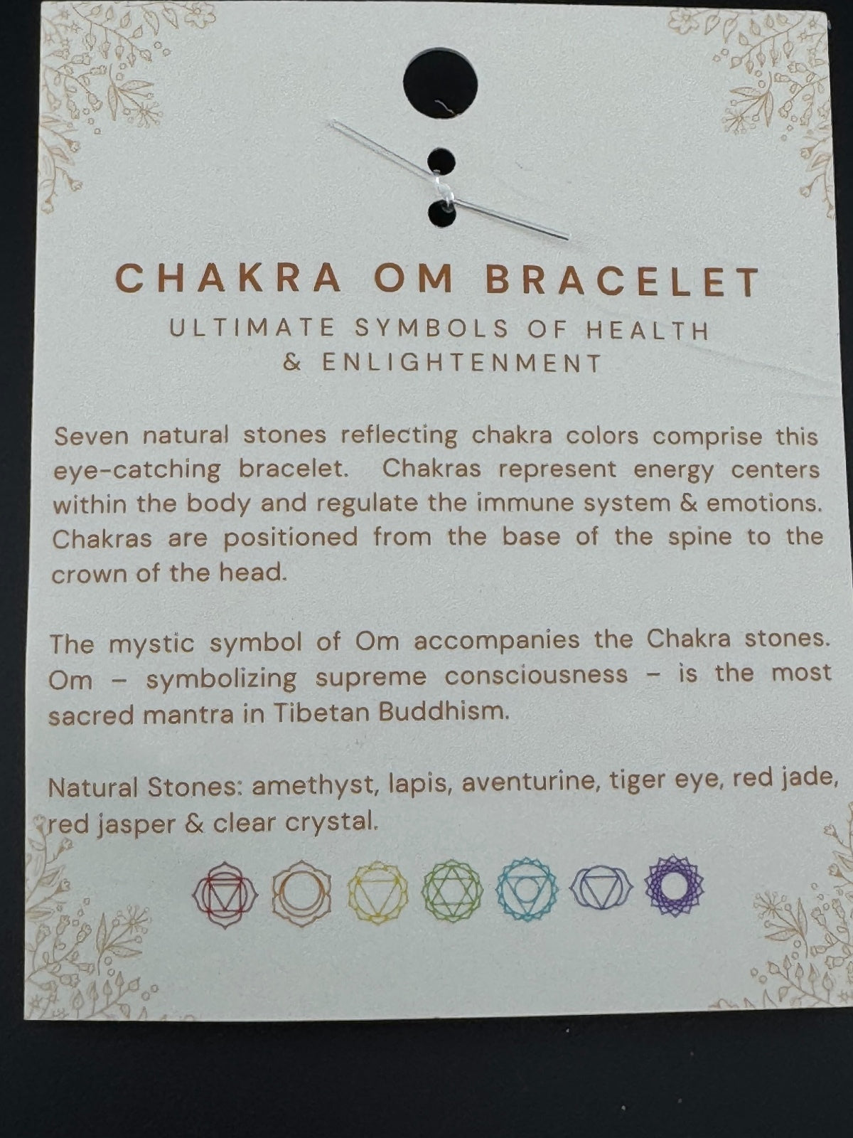 Chakra Om Gem Stone Bracelet