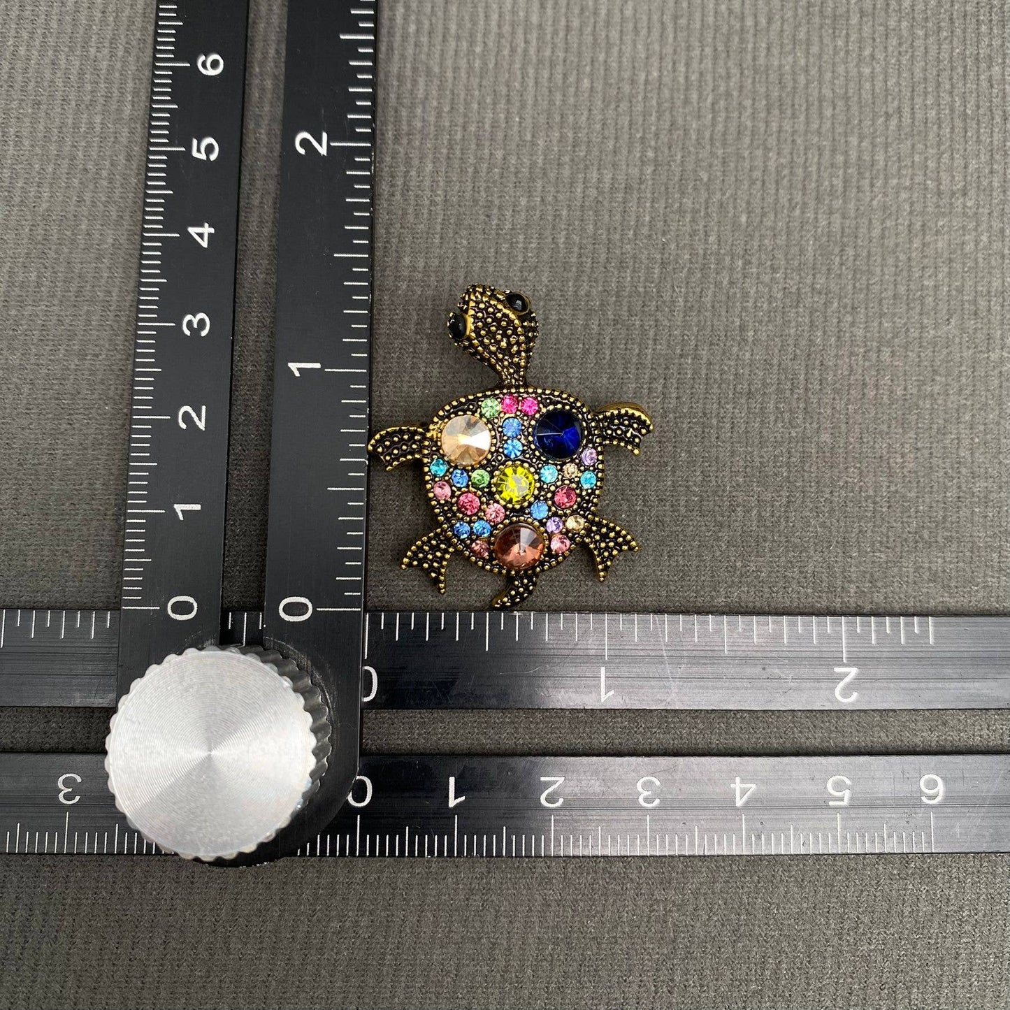 Colored Rhinestones Turtle Brooch