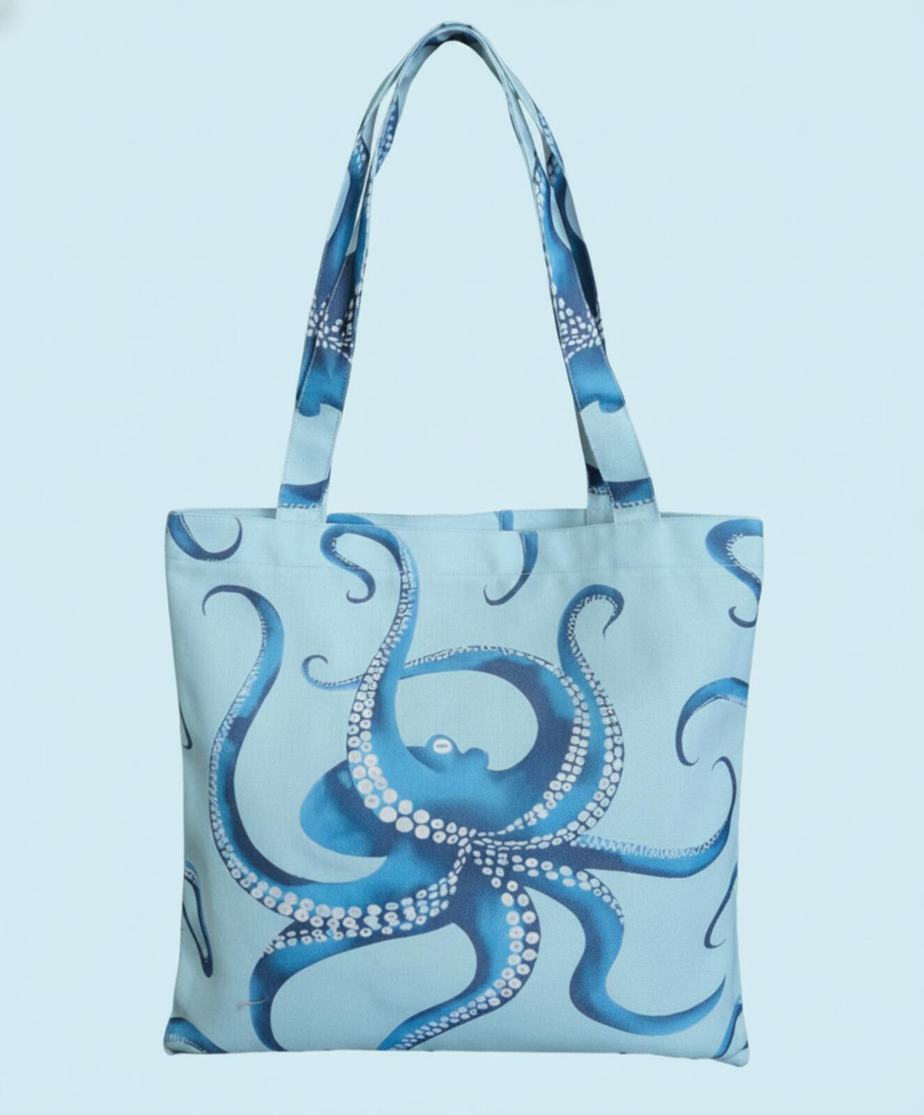 Aqua-Teal Octopus Luxe Shoulder Bag