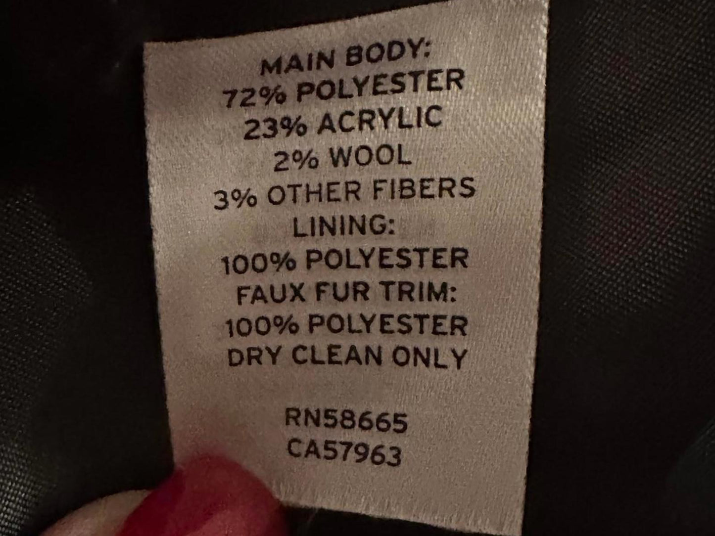 Open Edit Black Women's Jacket with Faux Fur Collar