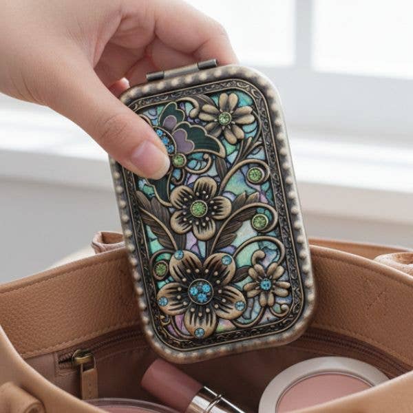 Compact Mirror - Floral