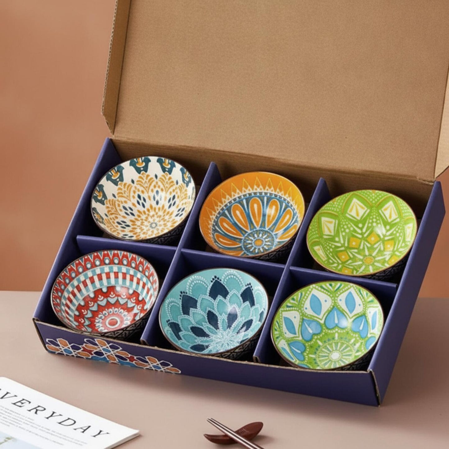 Multi-Color Bowl Set of 6