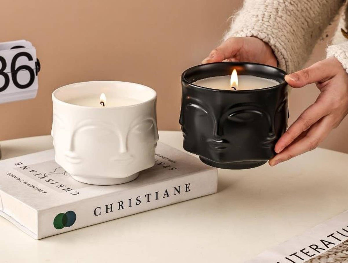 Buddha Lavender Scented Soy Candle - Black