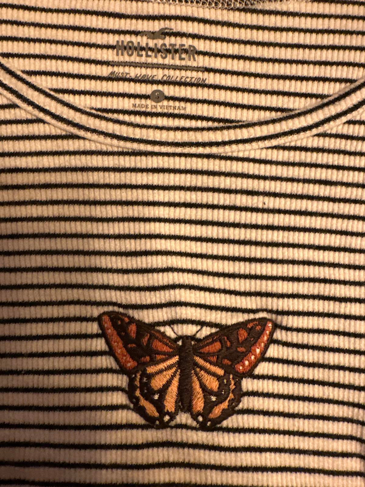 Hollister Butterfly Charm Striped Long Sleeve Top XS