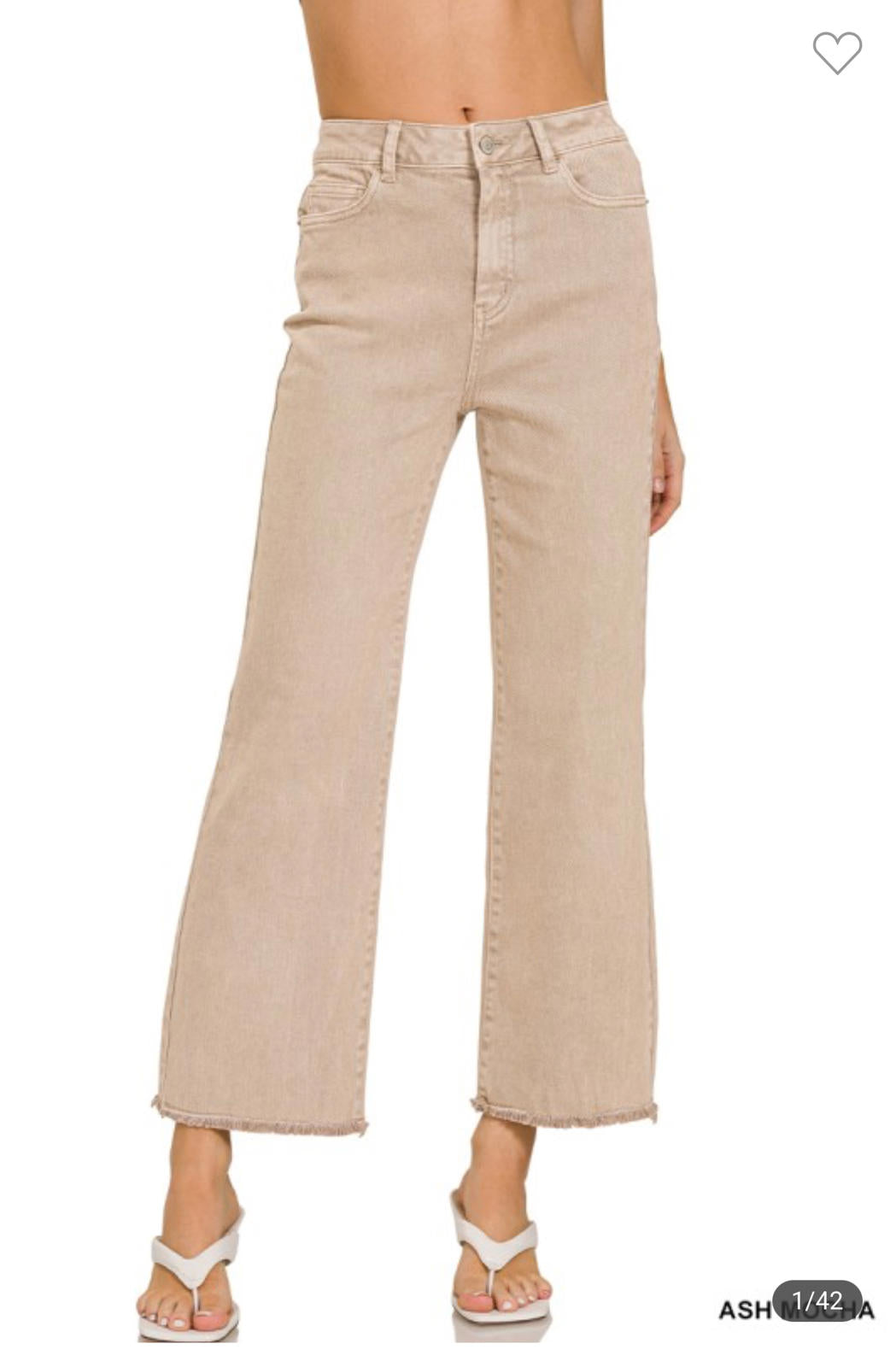 Zenana Women's Casual Wide-Leg Pants in Beige