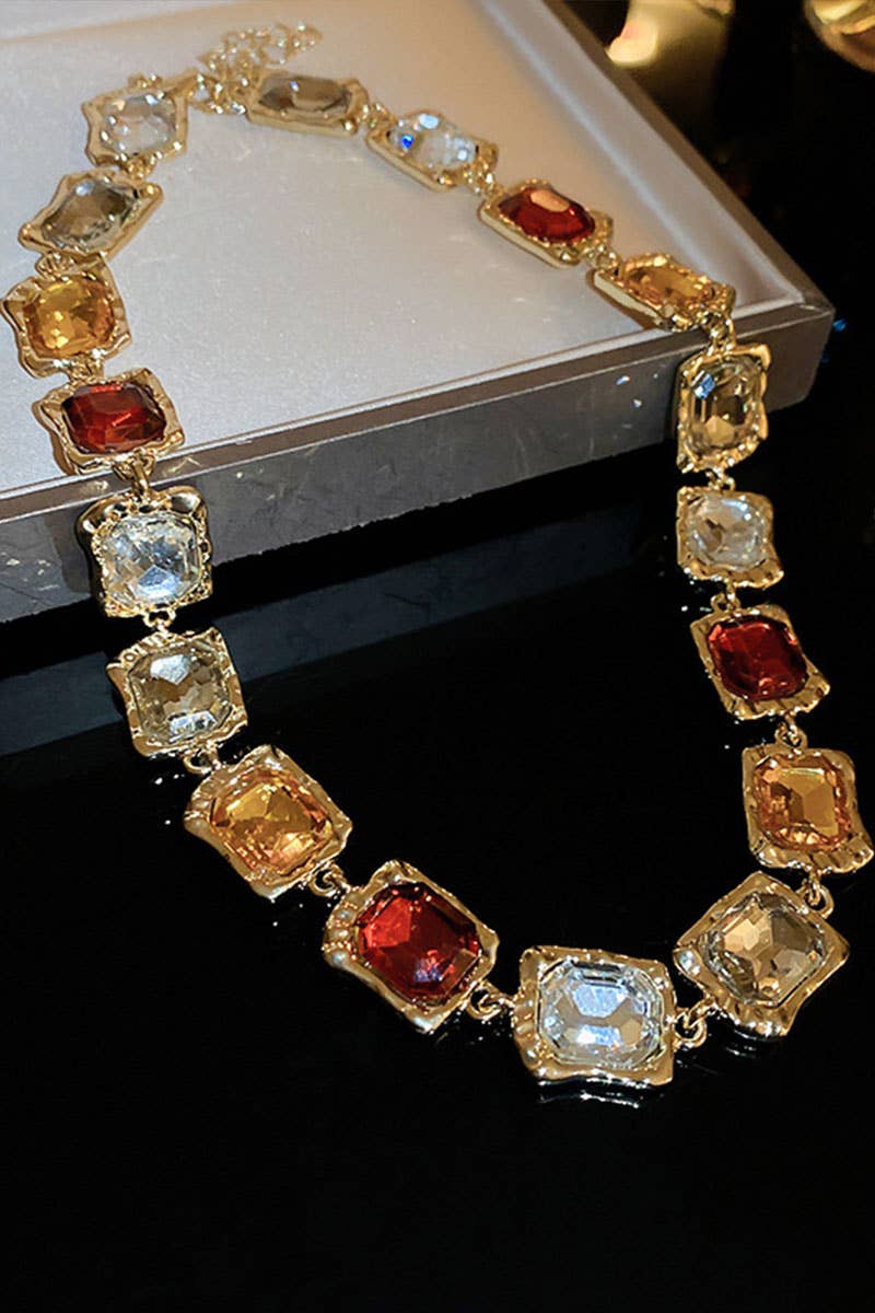 Vintage Gemstone Statement Necklace