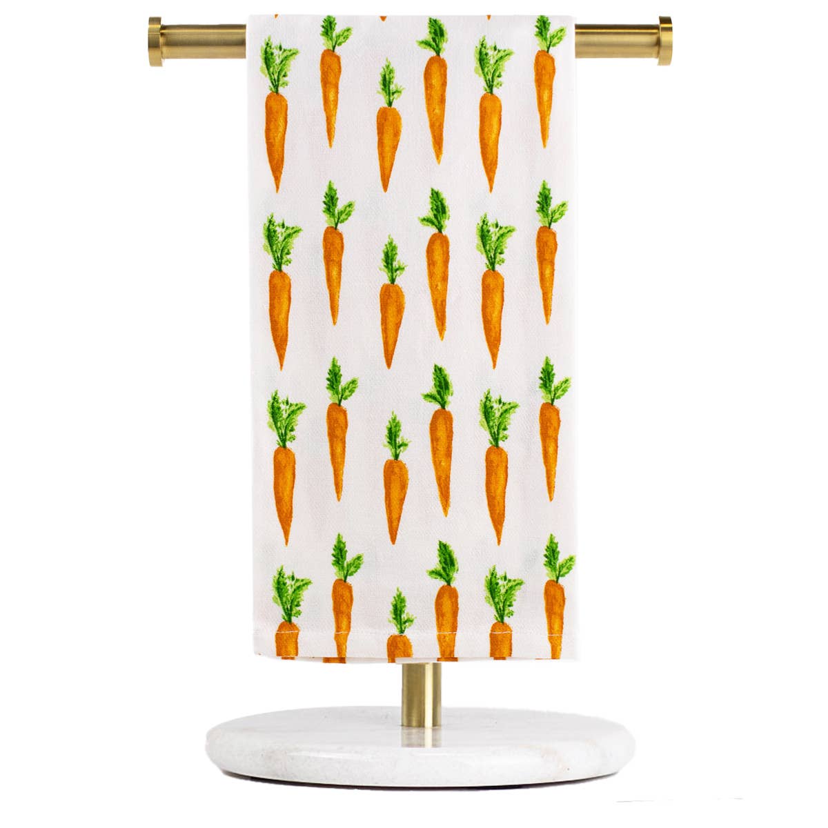 Carrot Patch Hand Towel   White/Orange/Green   20x28