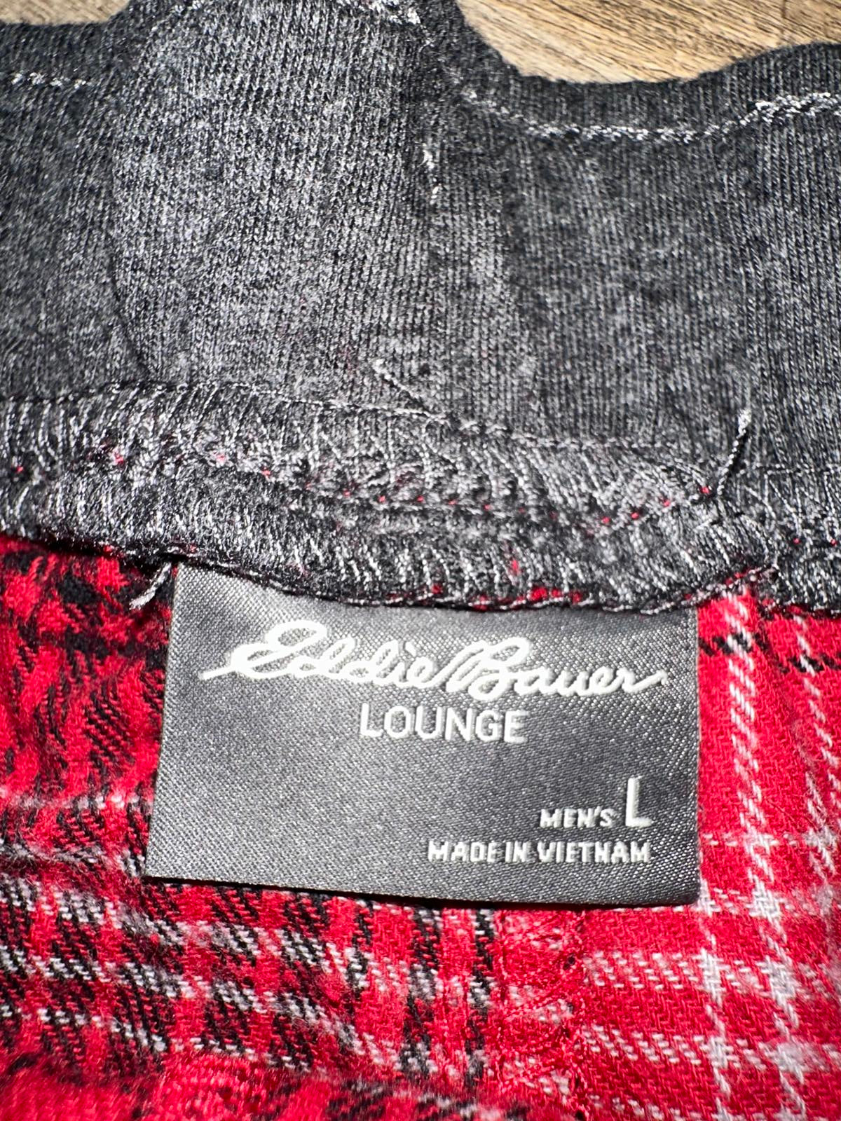 Eddie Bauer Men’s Red Plaid Lounge Pants Size Large
