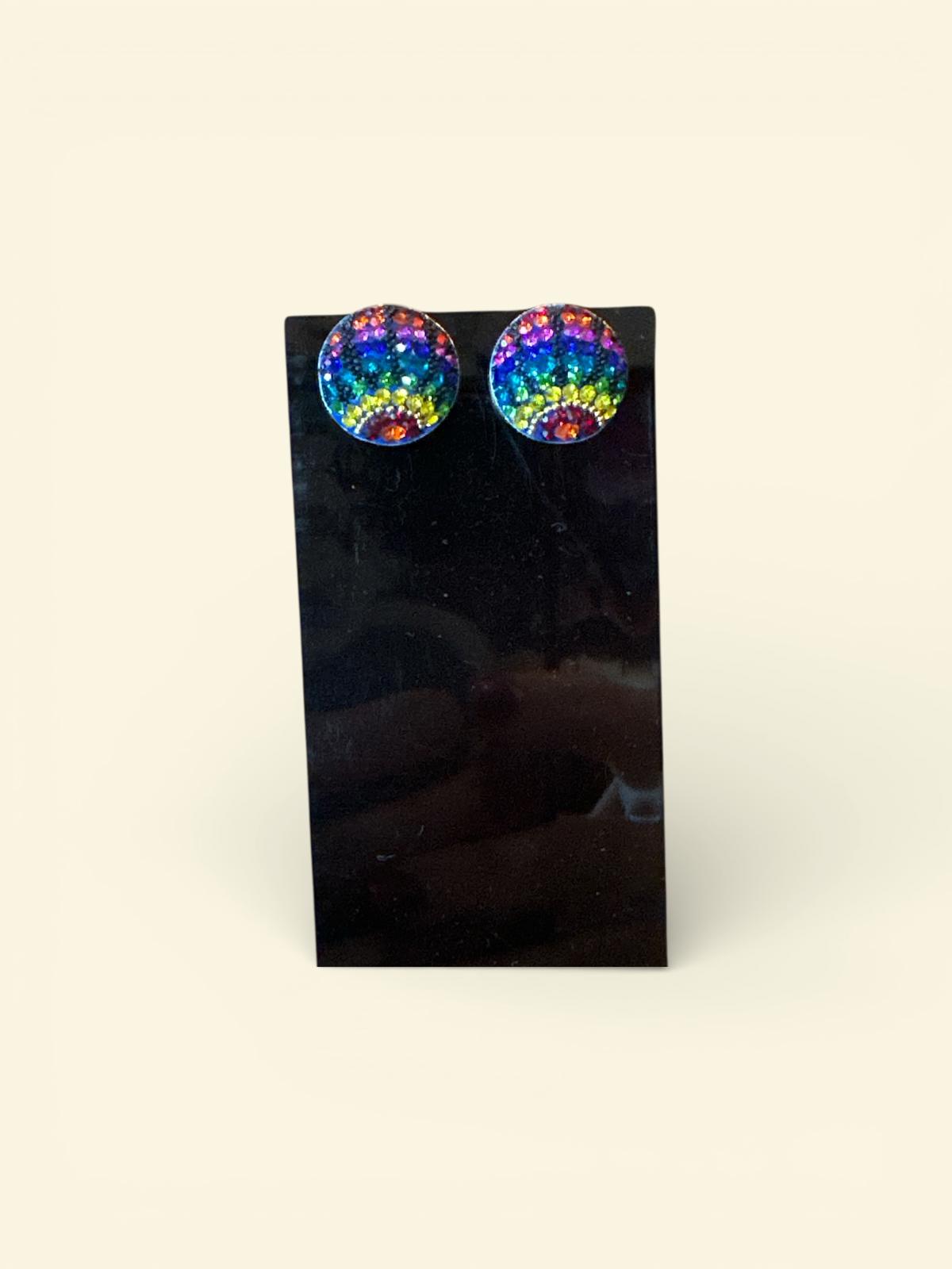 Rainbow Crystal Stud Earrings