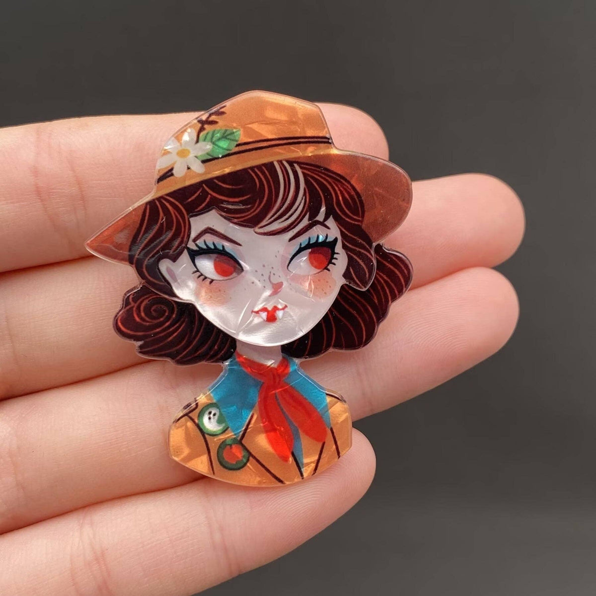 Halloween Vampire Girl Brooch