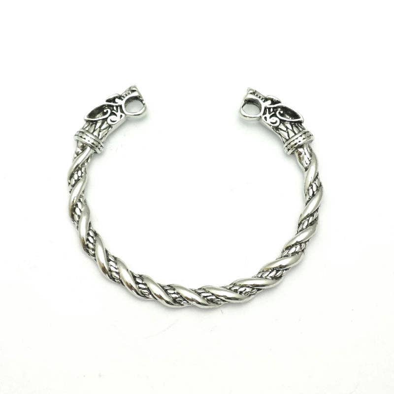 Viking Wolf Head Bracelet Fashion Jewelry for Men: Gold