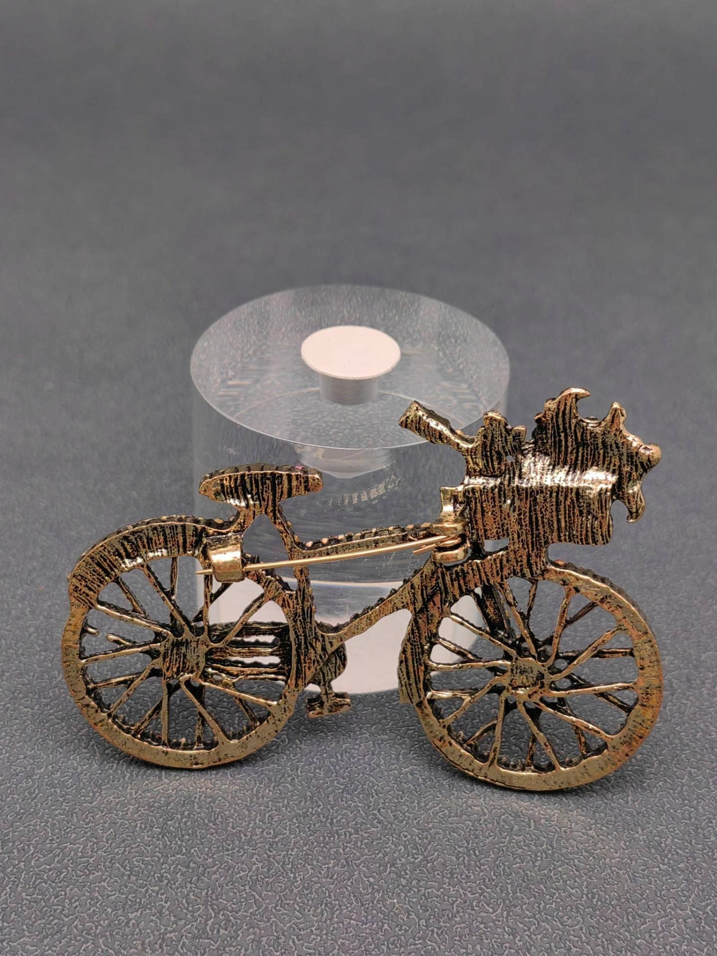 Creative Colorful Rhinestone Bicycle Brooch: Blue