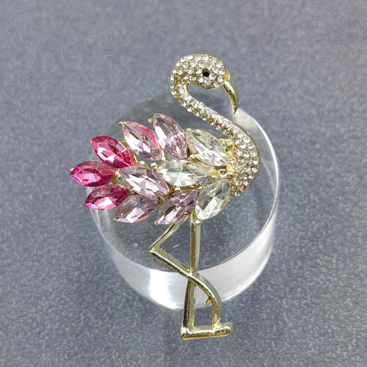 Flamingo Rhinestone Brooch Pin #2