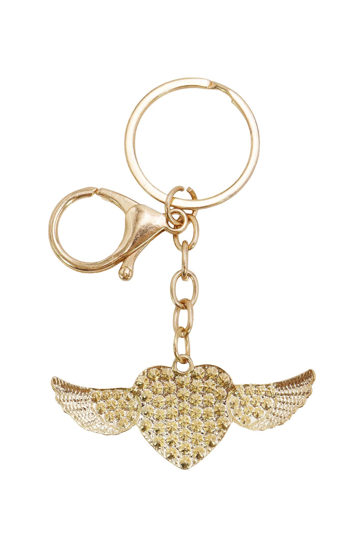 Winged Heart Bling Crystal Rhinestone Key Chain: ASSORTED / ONE SIZE
