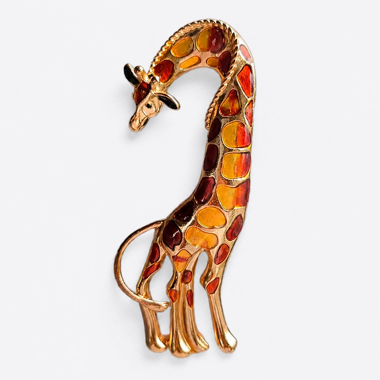 Whimsical Enamel Giraffe Brooch Pin: A1