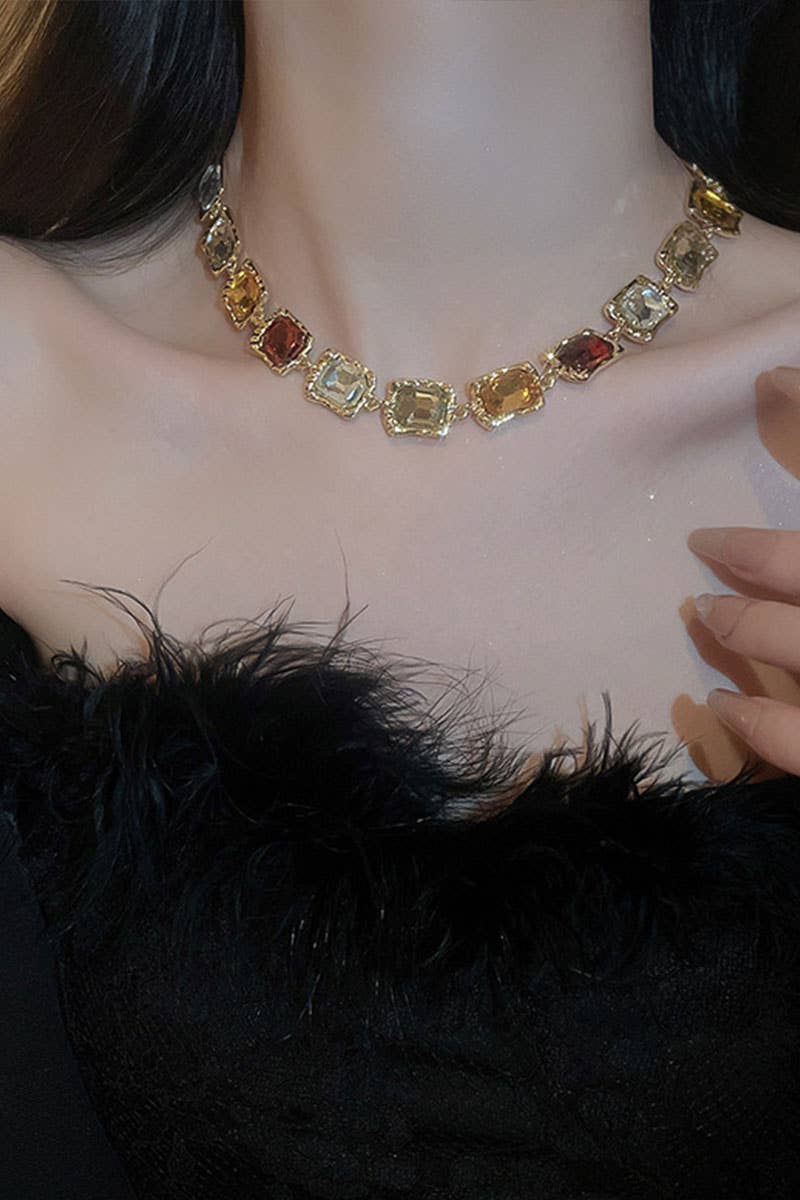 Vintage Gemstone Statement Necklace